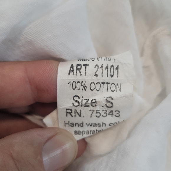 Valentina Naldi White Prairie Paisley Eyelet Cap Sleeve Tunic Top Size Small - Picture 11 of 12